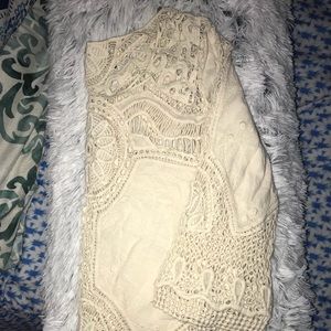 Taylor & Sage Cream Crochet Top